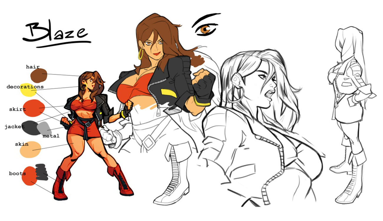 Blaze Concept Art from Streets of Rage 4
