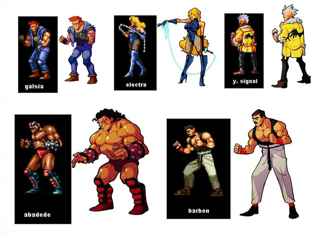 Enemies Art from Streets of Rage 4
