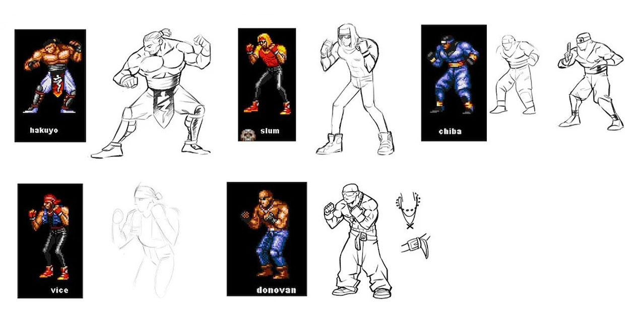 Enemies Artwork from Streets of Rage 4