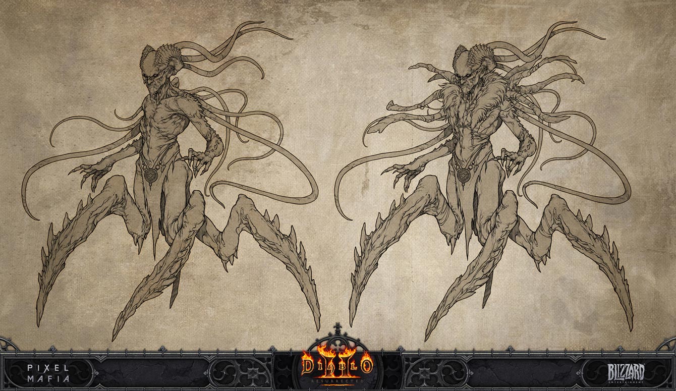 Baal Line Art from Diablo II: Resurrected