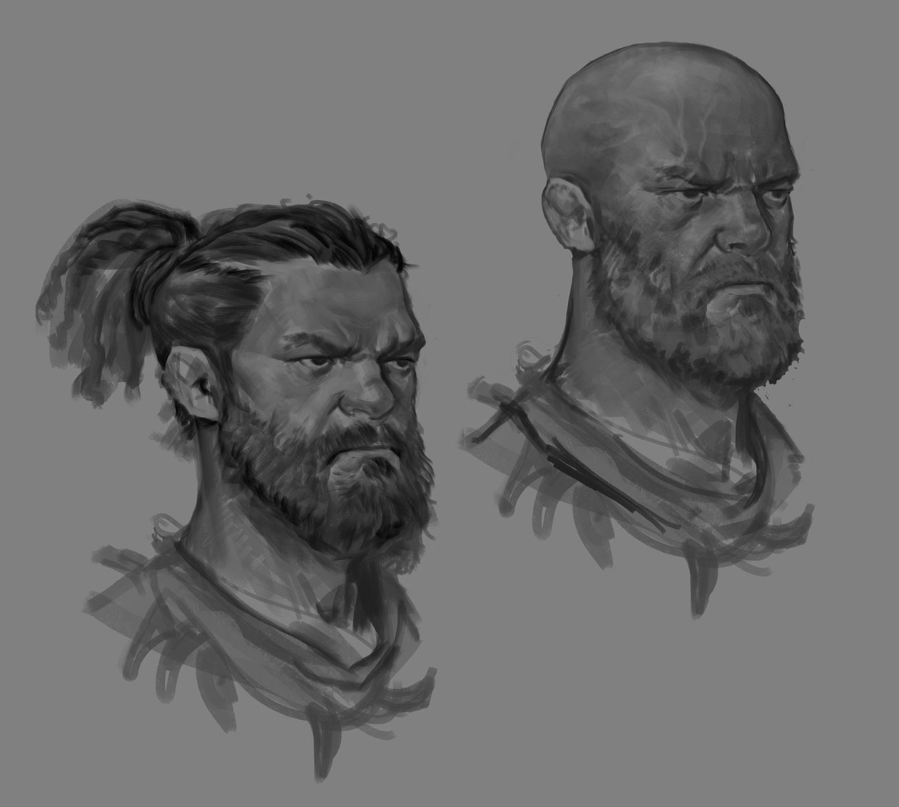 Barbarian Faces Art from Diablo II: Resurrected