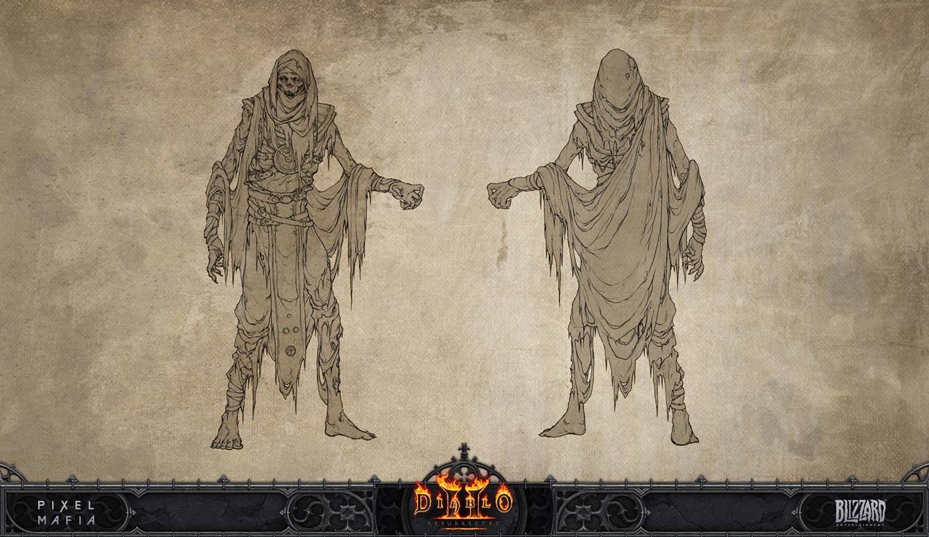 Dark Elder Line Art from Diablo II: Resurrected