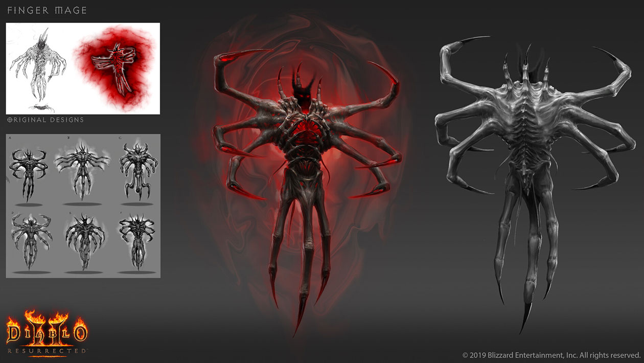Finger Mage Concept Art from Diablo II: Resurrected