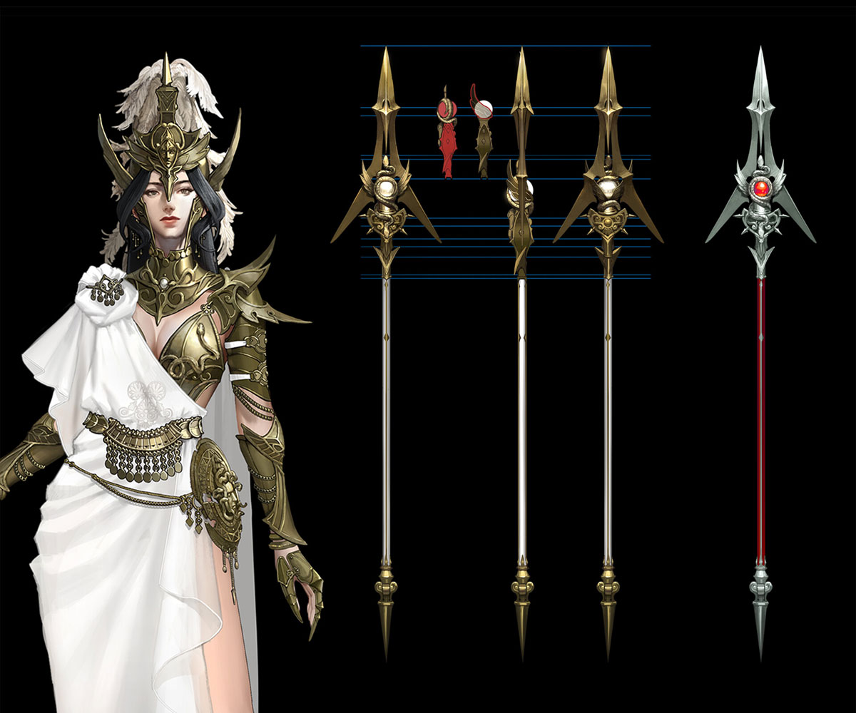 Athena Wizard and Weapon Art from Darkness Rises
