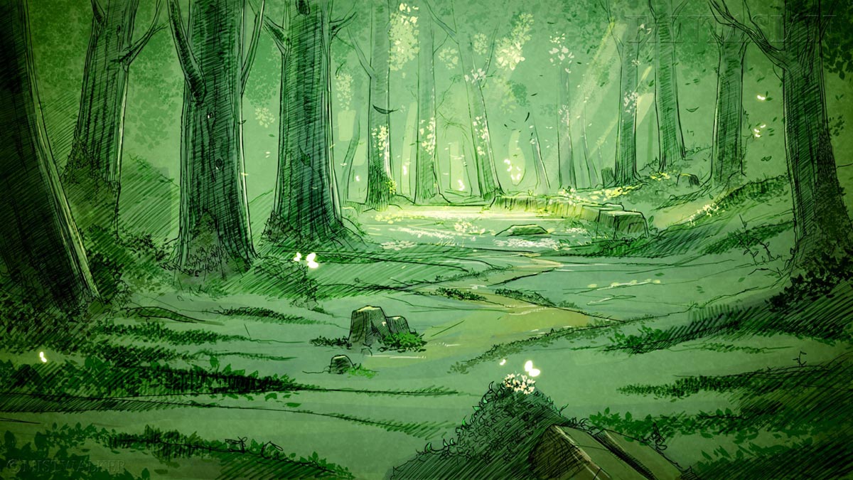 Forest Illustration from Fantasian