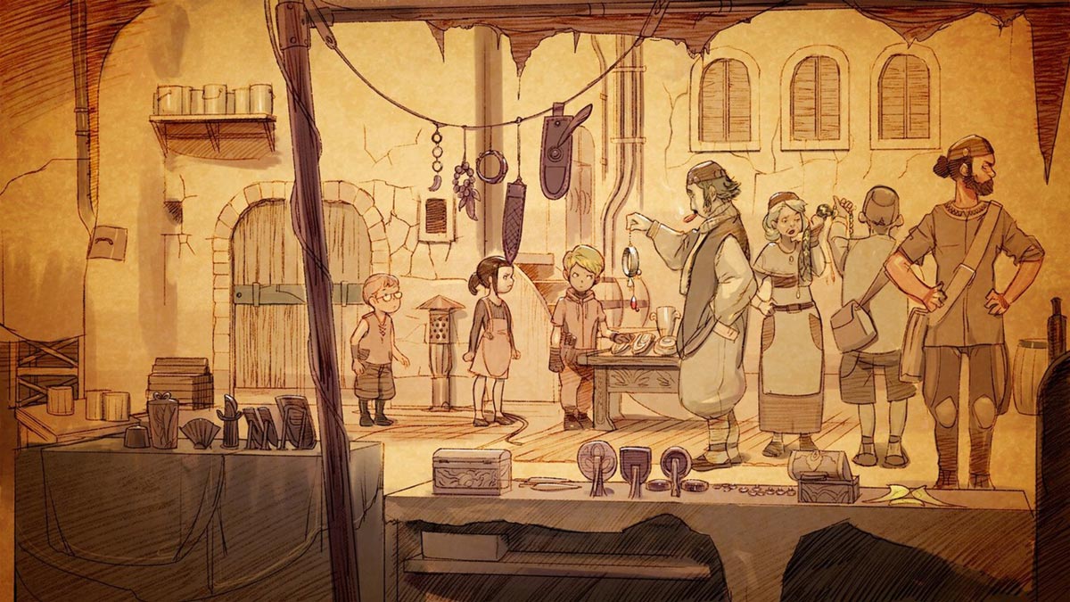 Market Concept Art from Fantasian