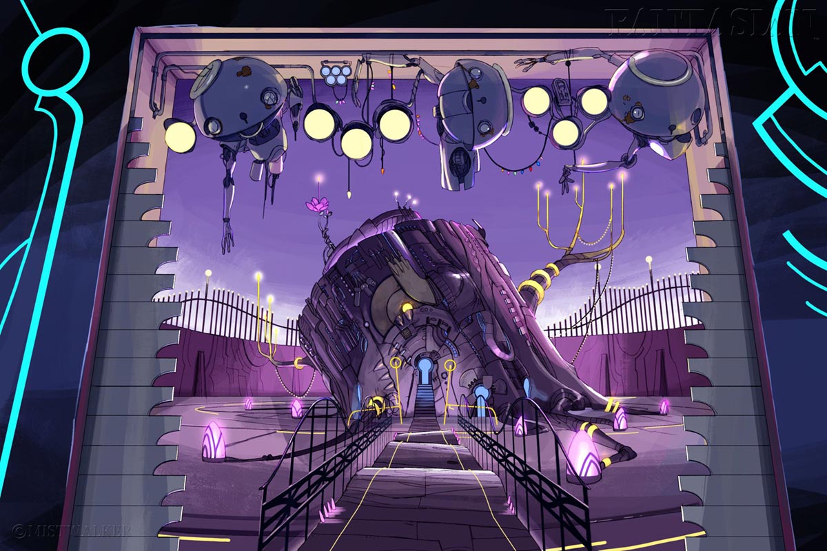 Thaumatech City Secret Base Art from Fantasian