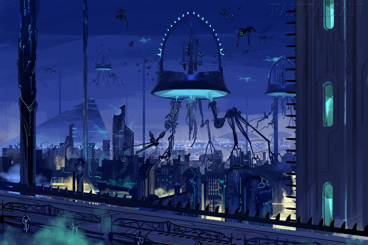 Thaumatech City Art from Fantasian