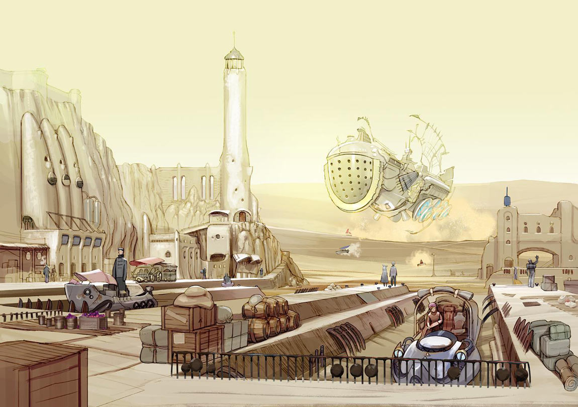 Town En Harbor Art from Fantasian