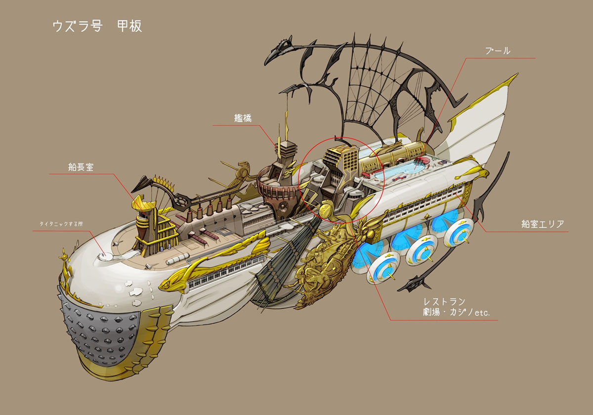 Uzra Airship Art from Fantasian