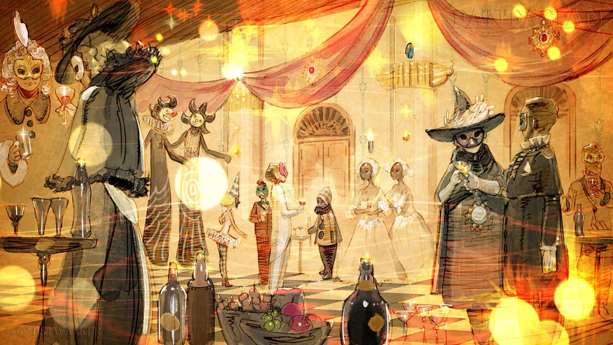 Vibra Masquerade Ball Illustration from Fantasian