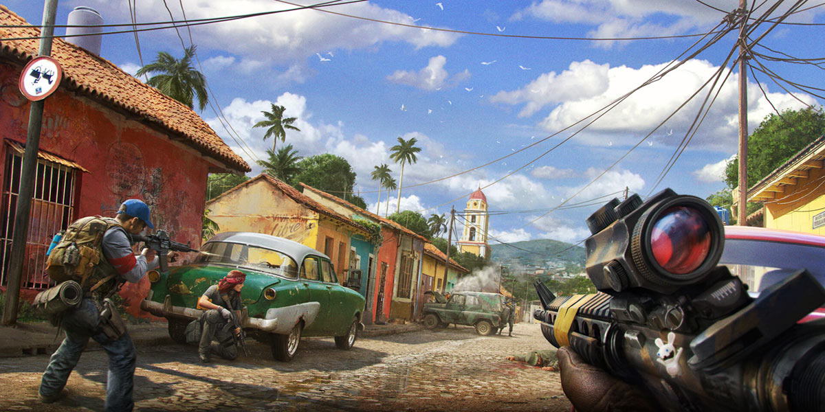Street Gunfight Art from Far Cry 6