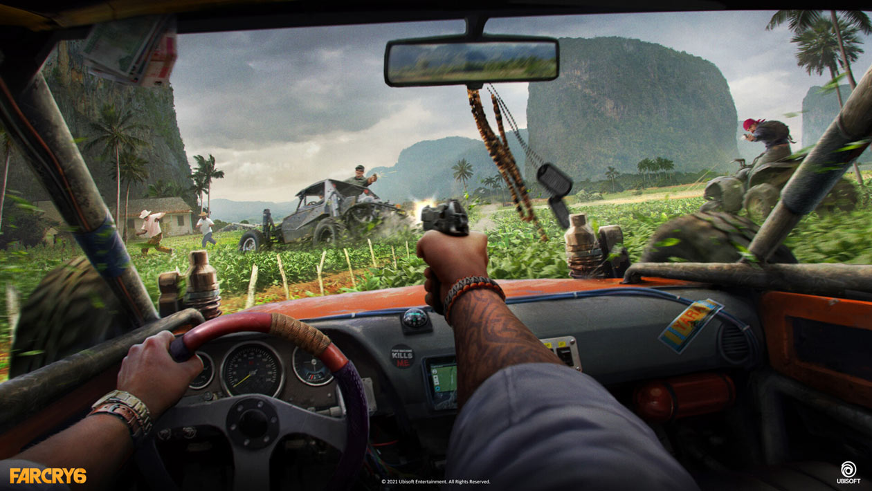 Tobacco Fields Chase Art from Far Cry 6