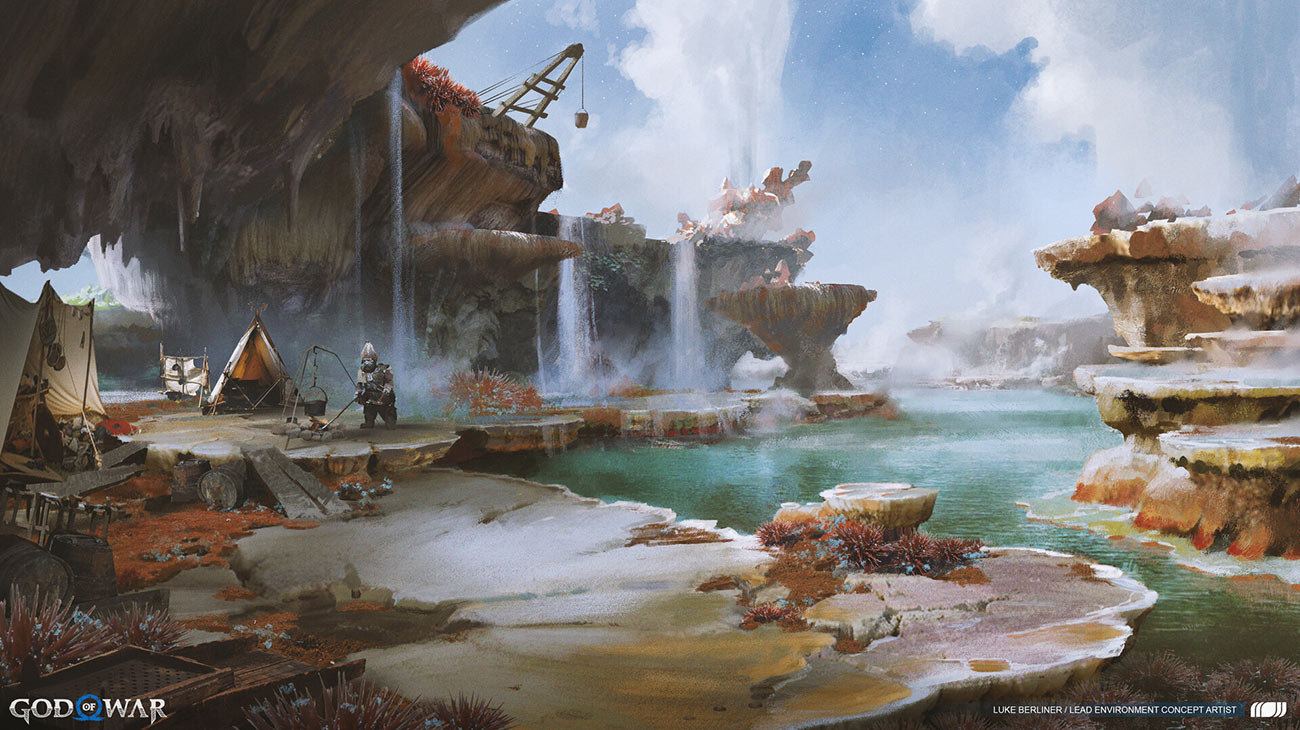 Aurvangar Wetlands Concept Art from God of War Ragnar&ouml;k