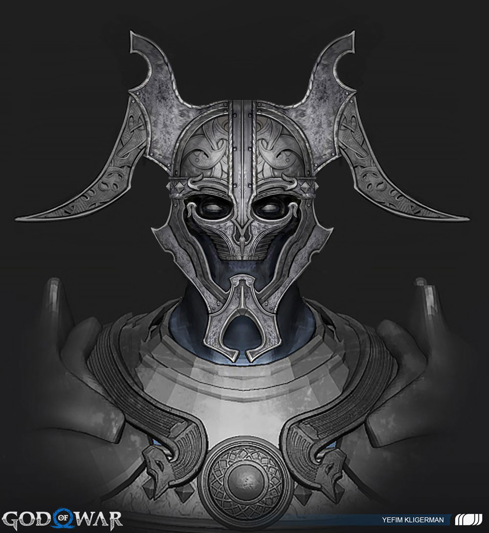 Berserker Soul Helmet Concept Art from God of War Ragnar&ouml;k