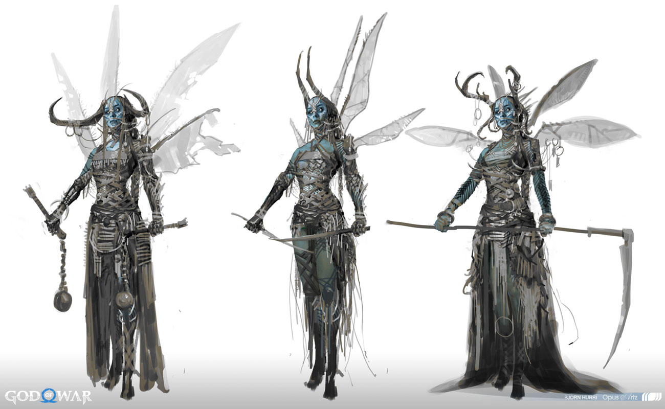 Beyla Early Designs from God of War Ragnar&ouml;k