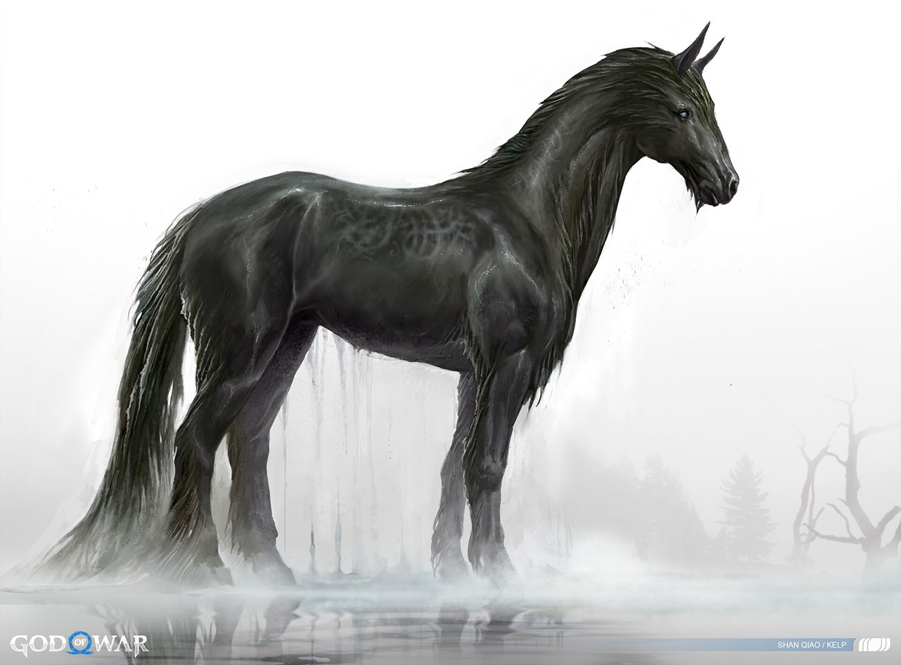 Dark Kelpie Art from God of War Ragnar&ouml;k