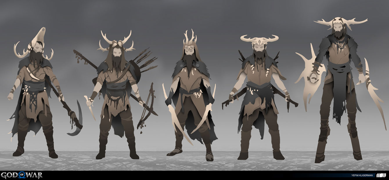 Deer Raider Sketches from God of War Ragnar&ouml;k