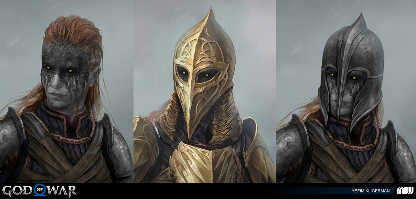 Einherjar Helmet Concept Artwork from God of War Ragnar&ouml;k