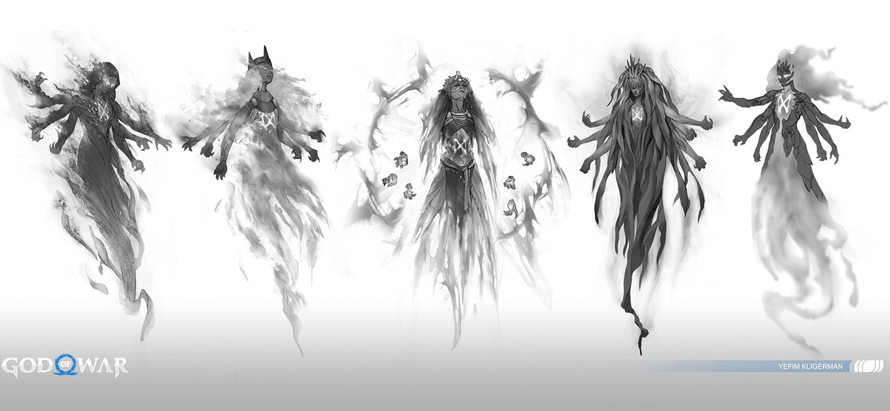 Ghost Sketches from God of War Ragnar&ouml;k