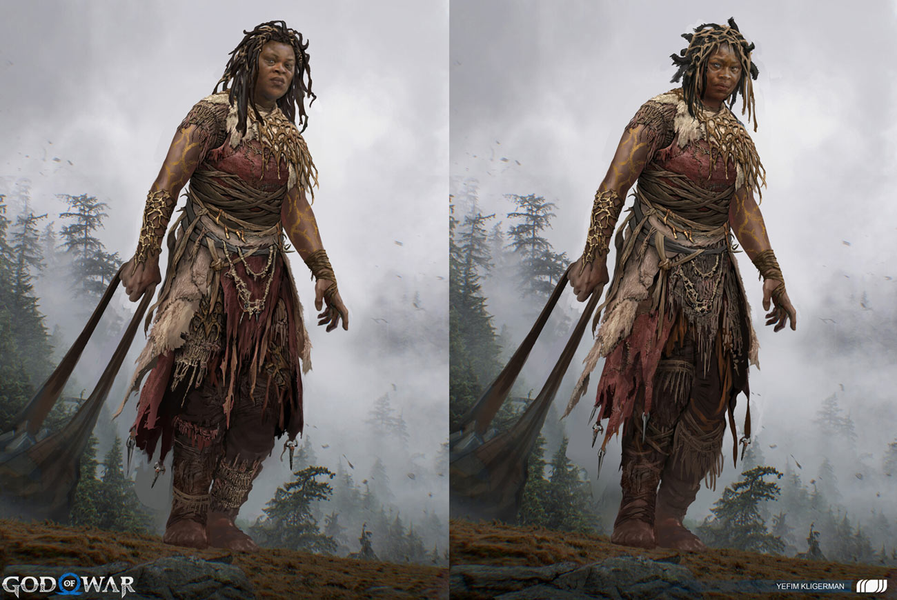 Gr&yacute;la Concept Artwork from God of War Ragnar&ouml;k