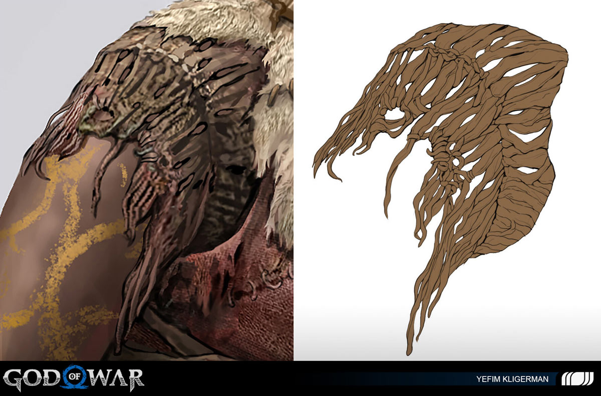 Gr&yacute;la Shoulder Concept Art from God of War Ragnar&ouml;k
