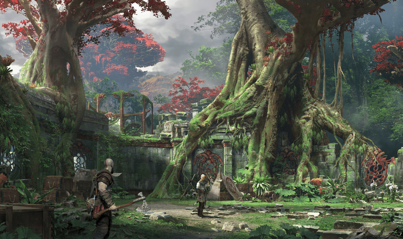Kratos and Heimdall Concept Art from God of War Ragnar&ouml;k