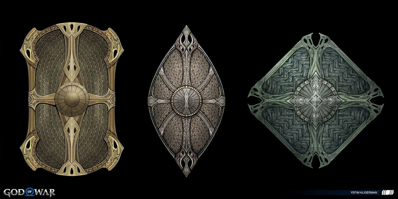 Kratos Shields Concept Art from God of War Ragnar&ouml;k