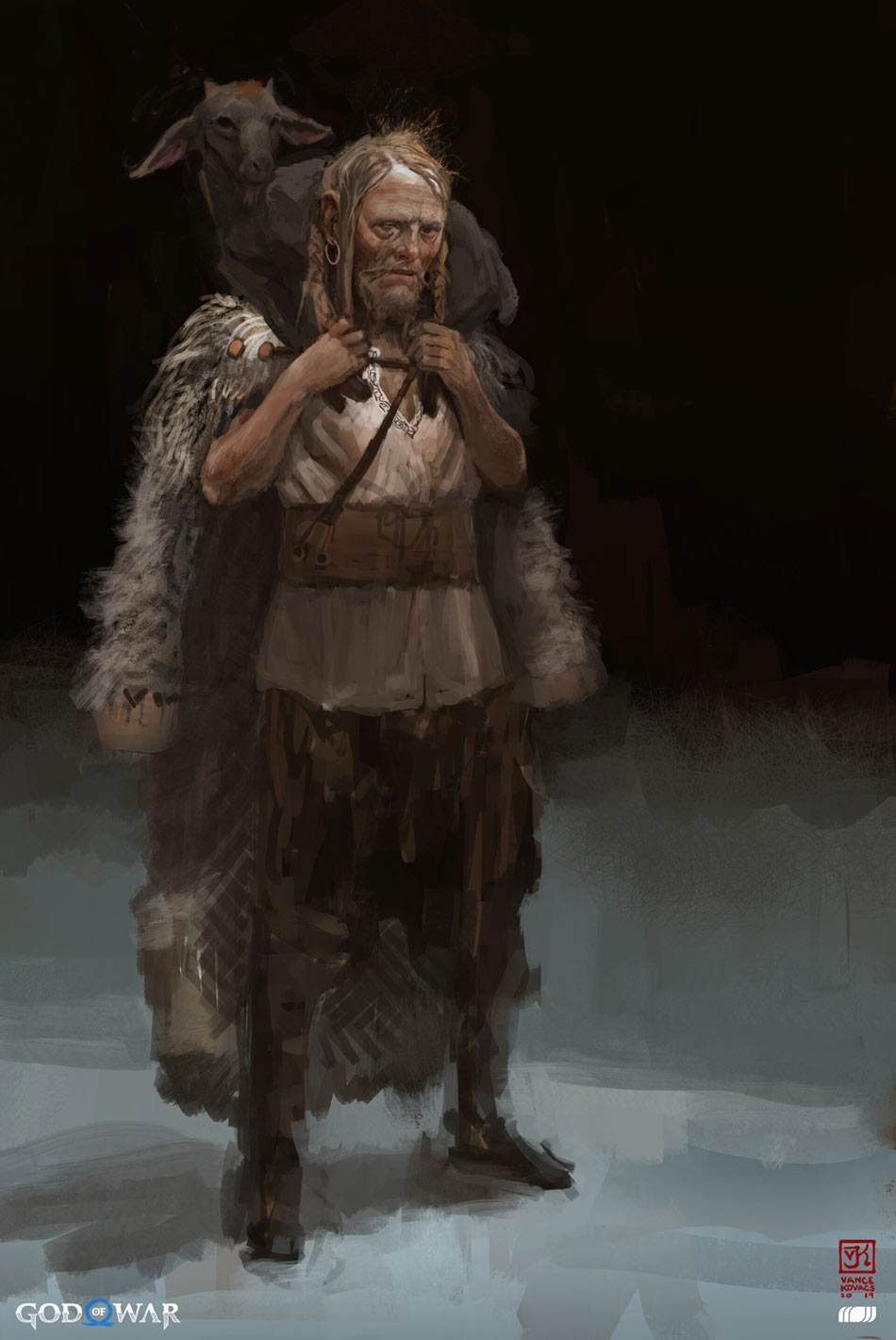 Odin Caring Allfather Concept Art from God of War Ragnar&ouml;k