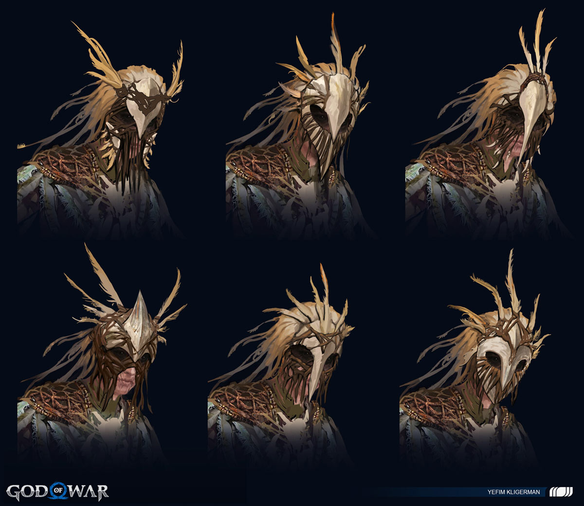 Owl Raider Mask Concepts from God of War Ragnar&ouml;k