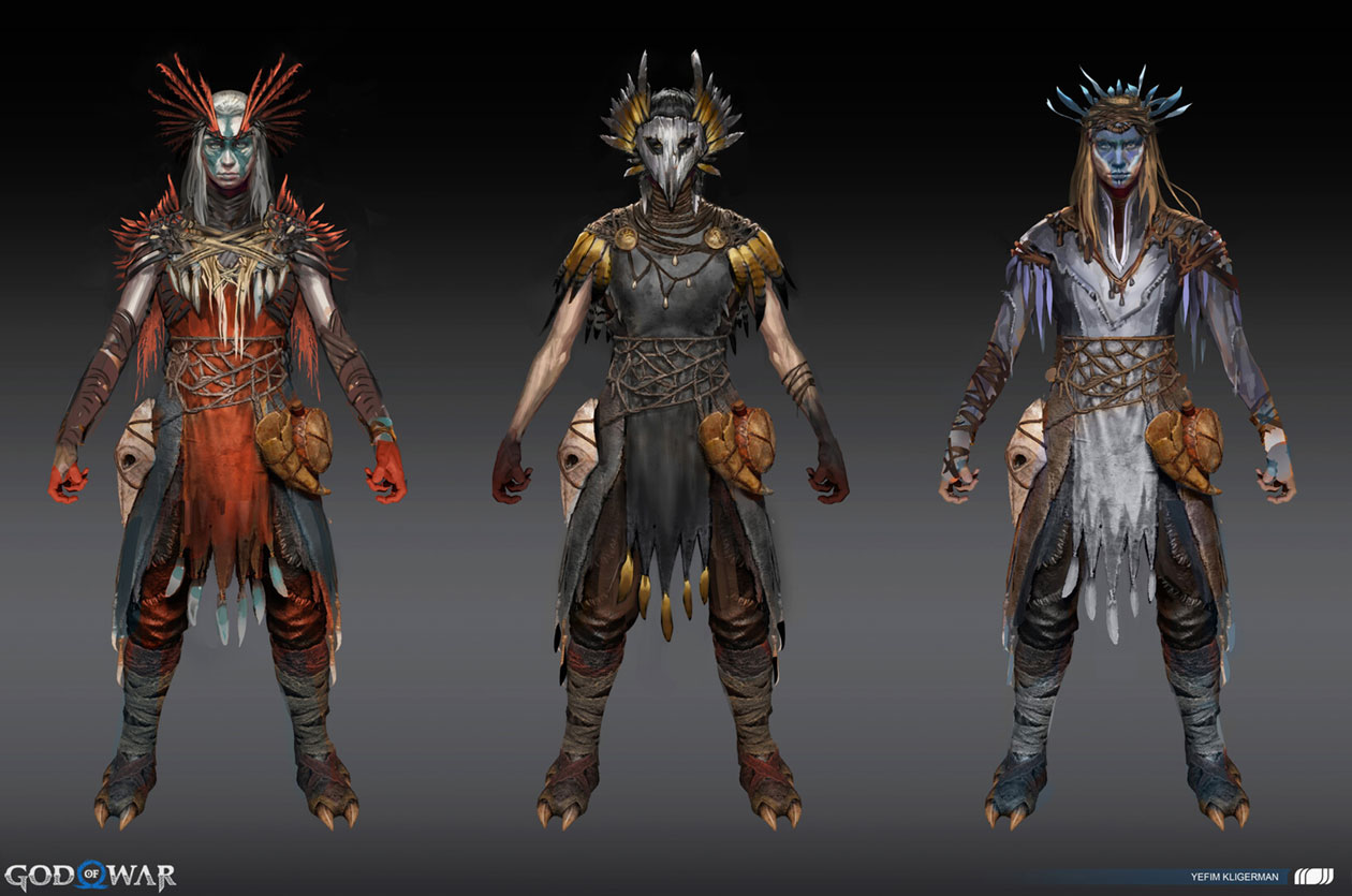 Owl Raider Variants Art from God of War Ragnar&ouml;k