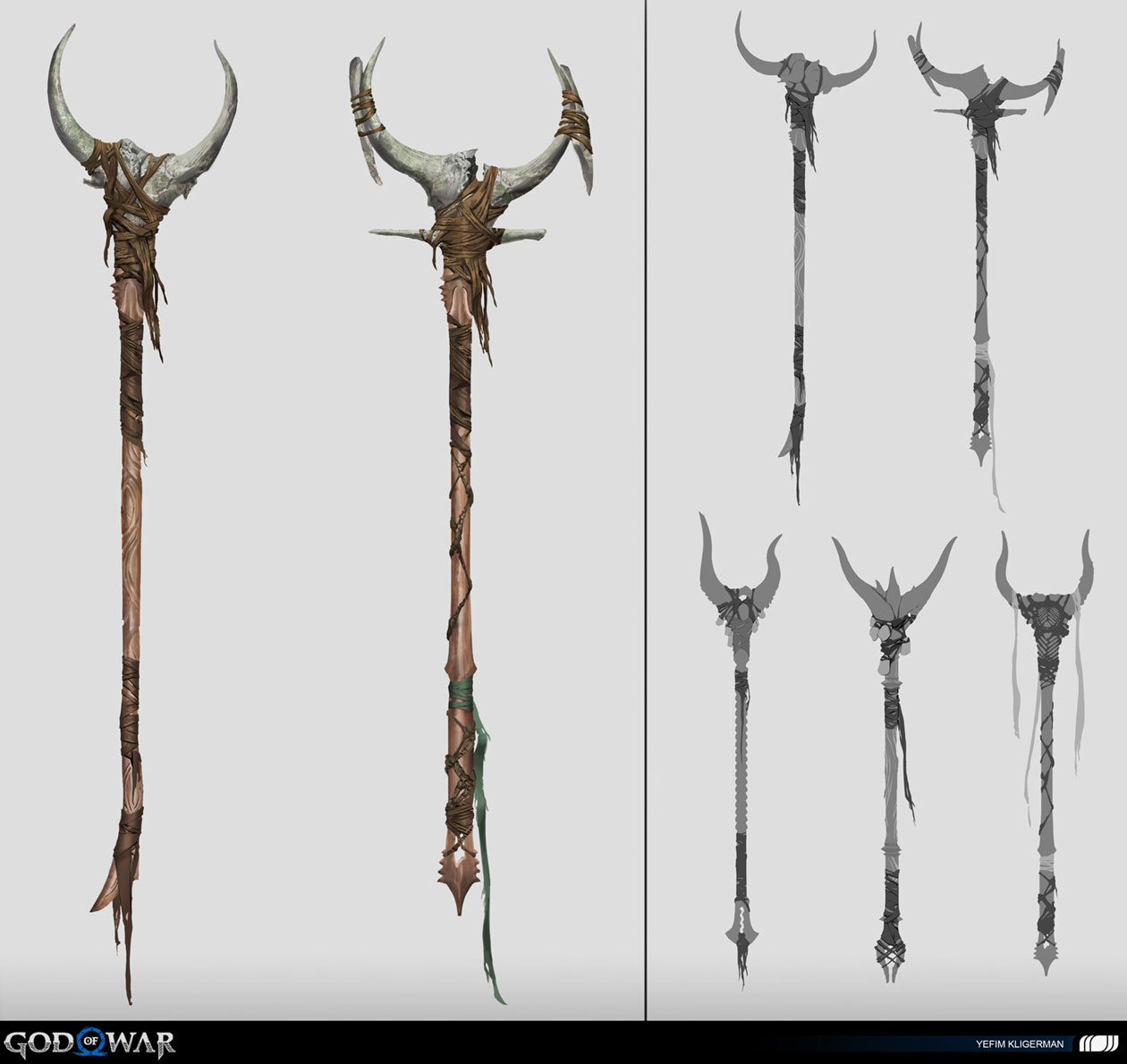 Ox Raider Weapon Concept Art from God of War Ragnar&ouml;k