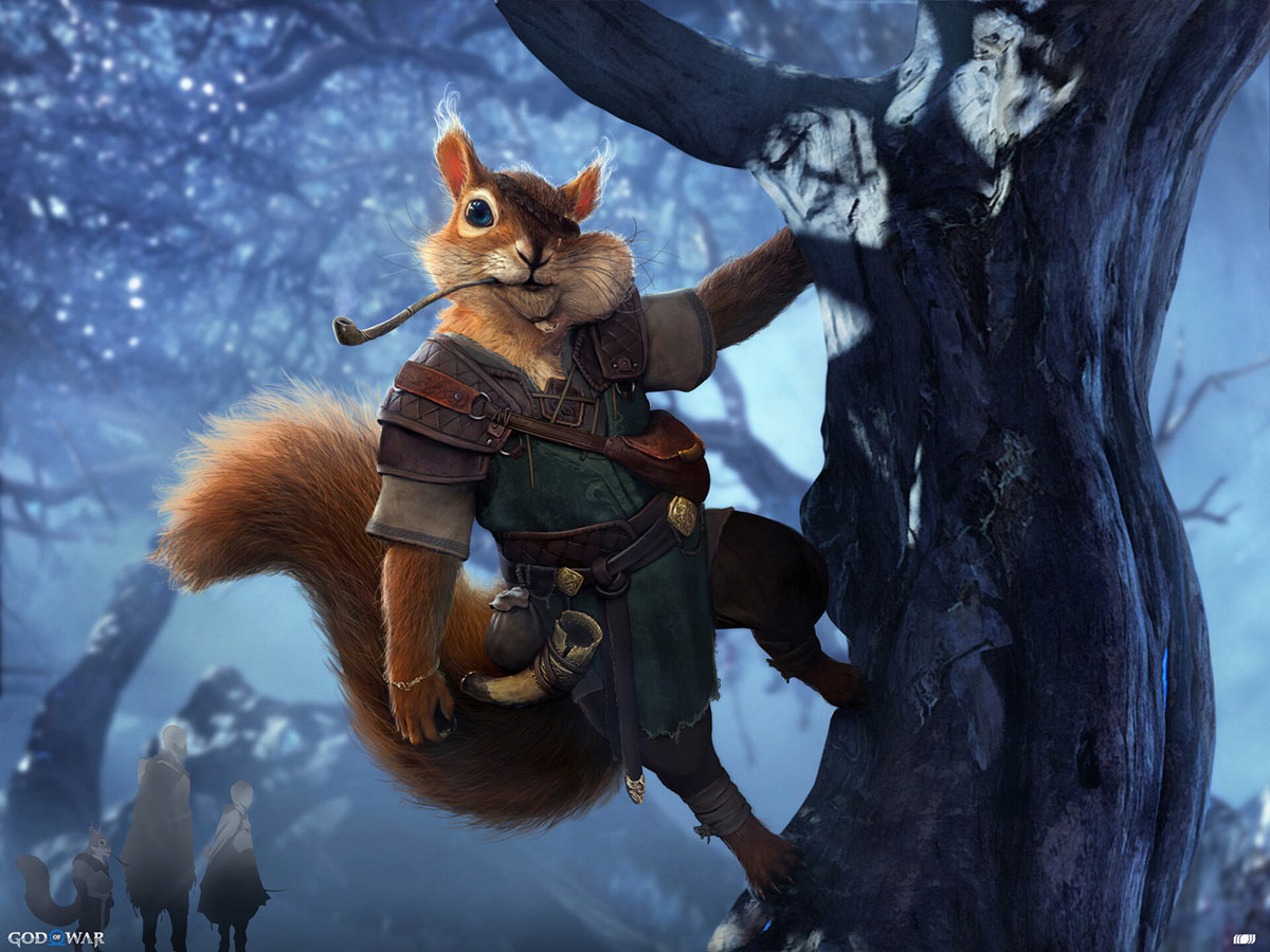 Ratatoskr Art from God of War Ragnar&ouml;k