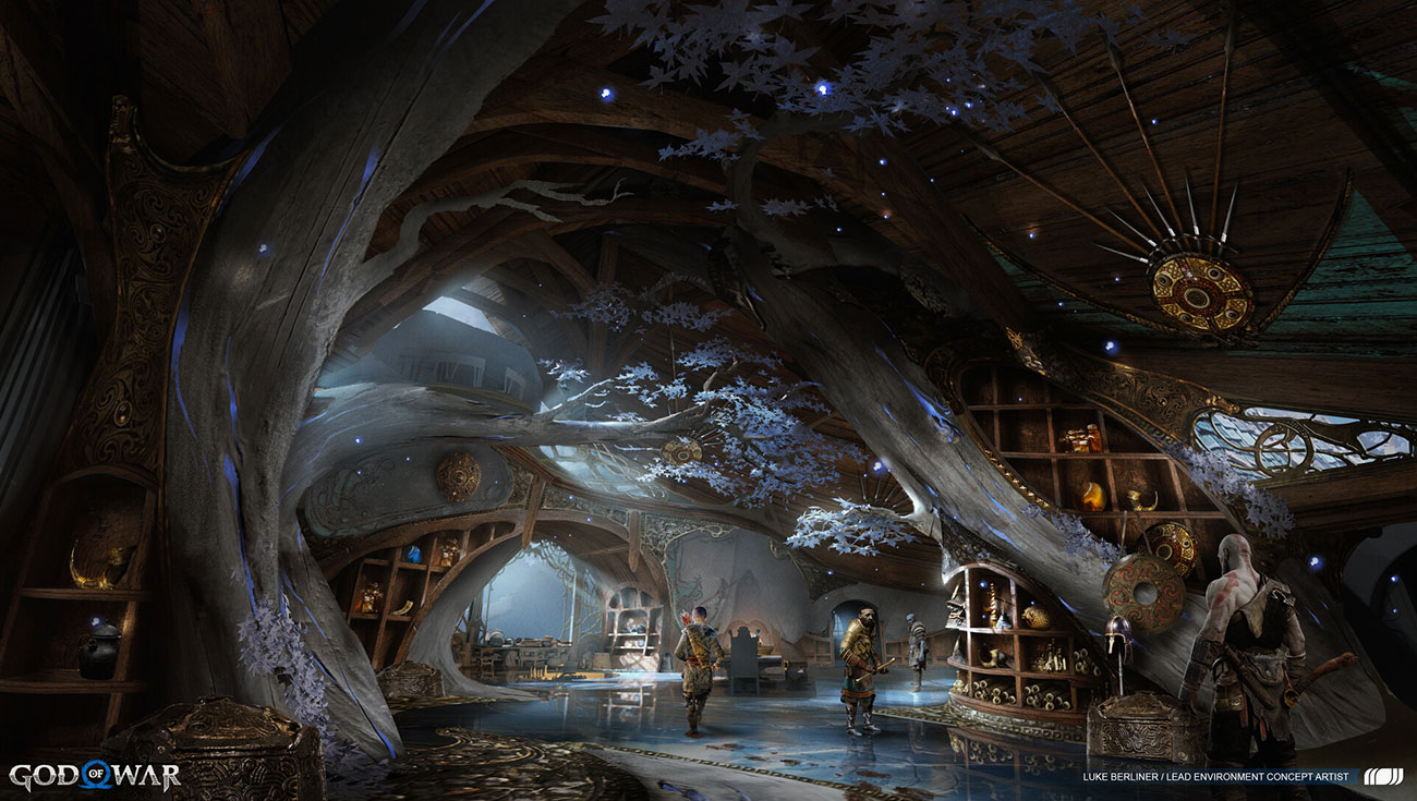 Sindri's Living Room Concept Art from God of War Ragnar&ouml;k