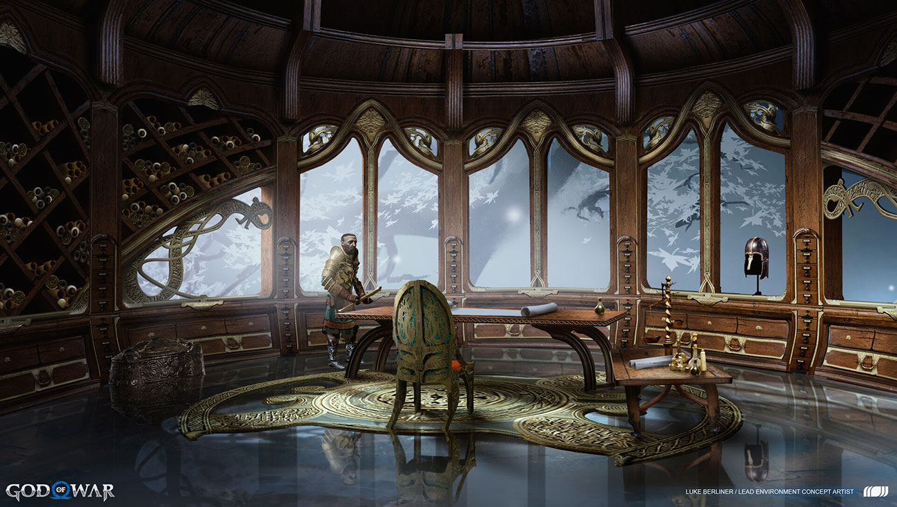 Sindri's Study Concept Art from God of War Ragnar&ouml;k
