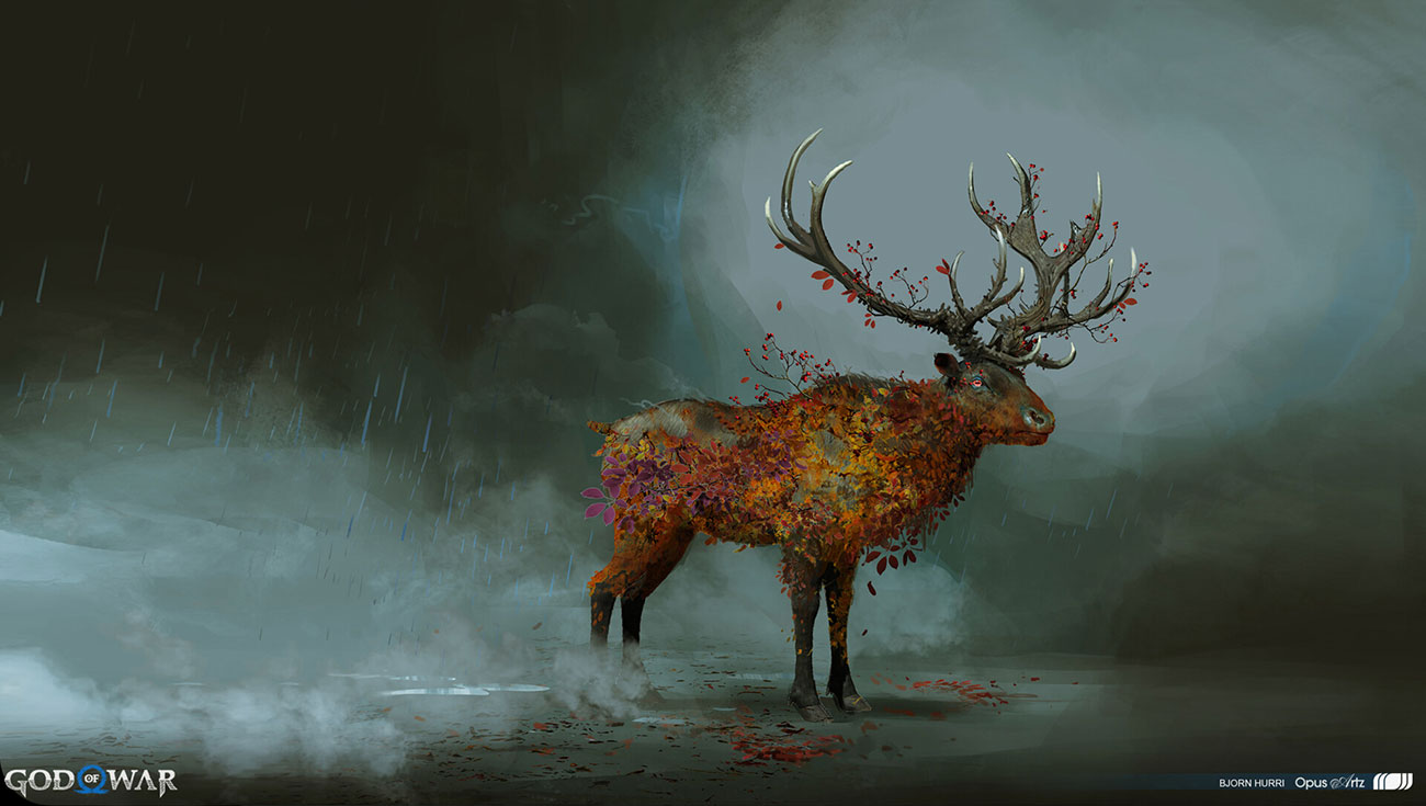 Stag of Autumn Concept Art from God of War Ragnar&ouml;k