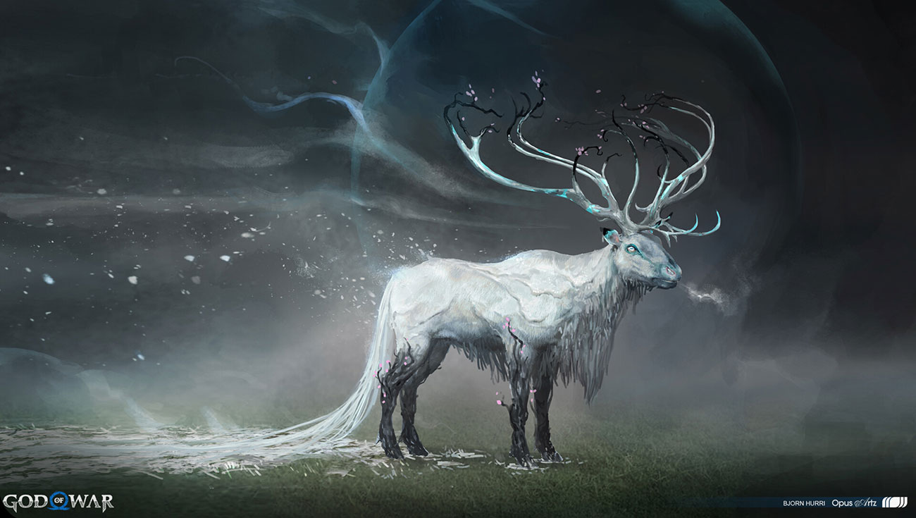 Stag of Winter Concept Art from God of War Ragnar&ouml;k
