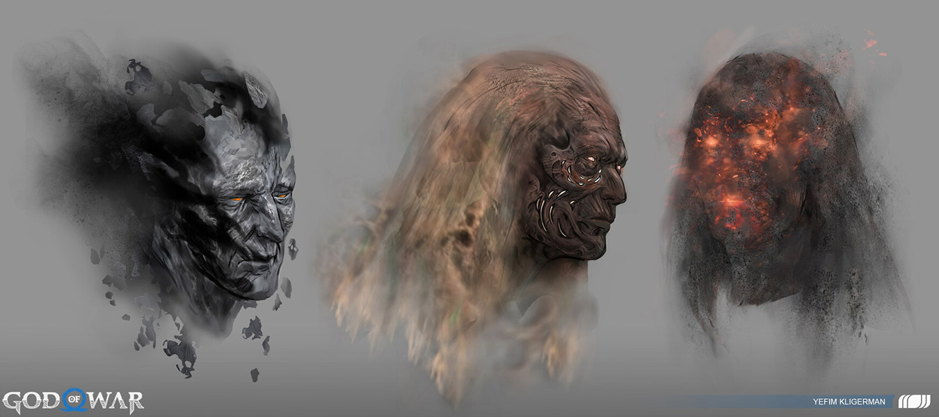 Surtr Face Concepts from God of War Ragnar&ouml;k