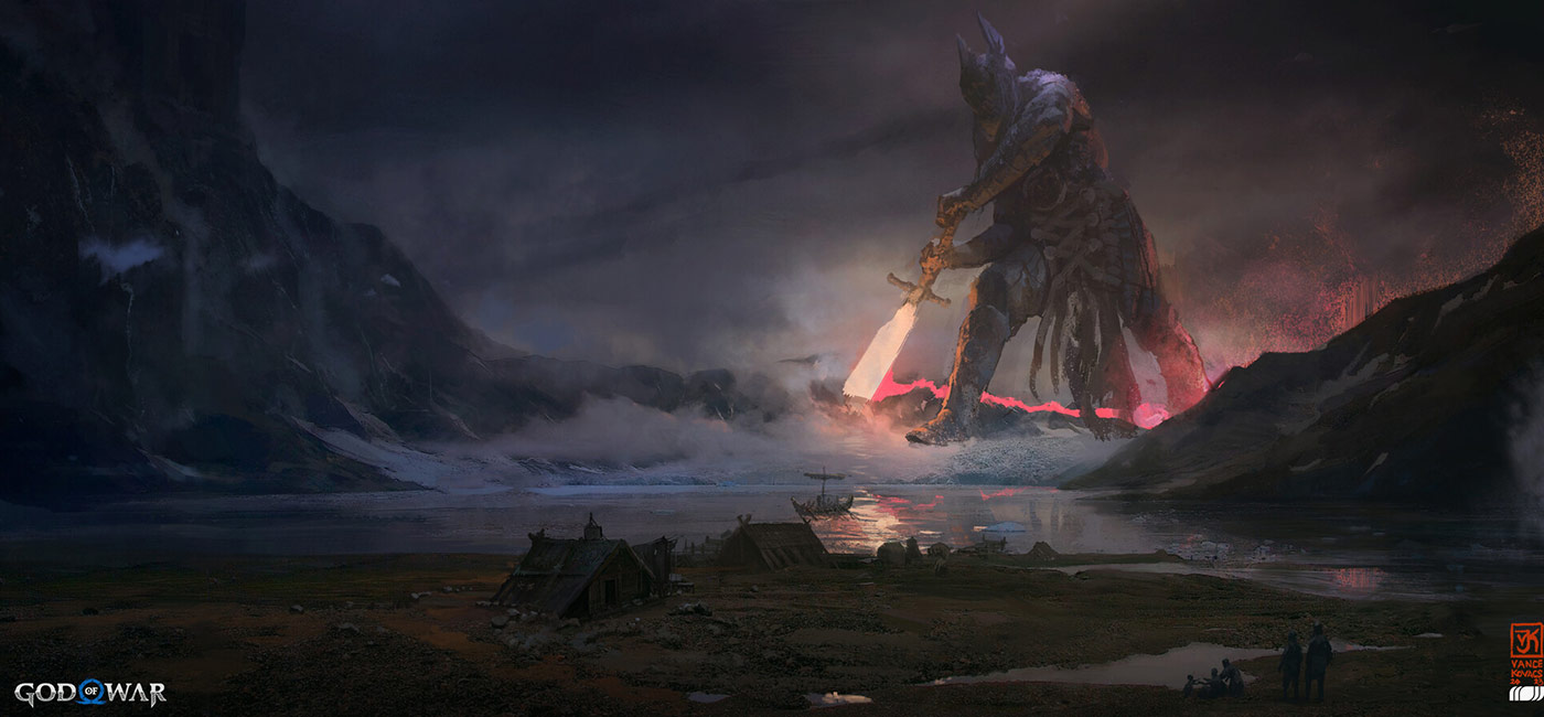 Surtr Opens the Realms Art from God of War Ragnar&ouml;k