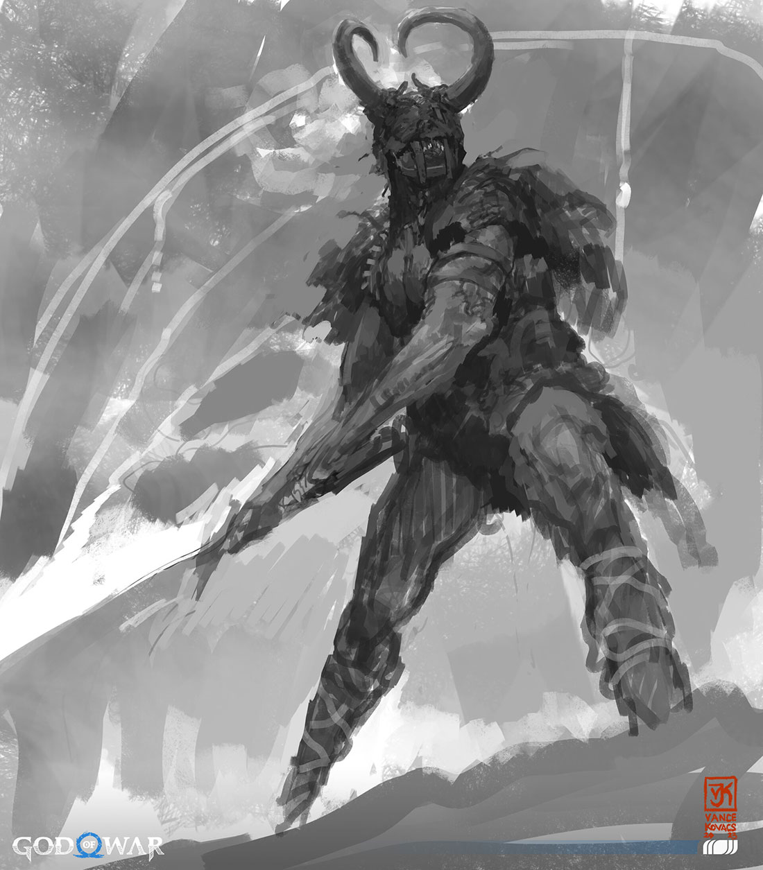 Surtr Sketch from God of War Ragnar&ouml;k