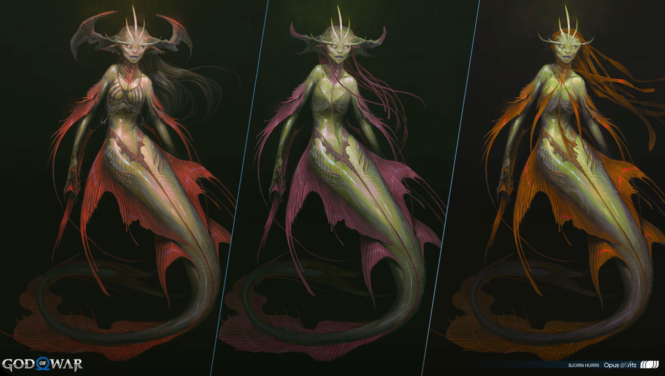 The Lady of the Forge Color Variations from God of War Ragnar&ouml;k