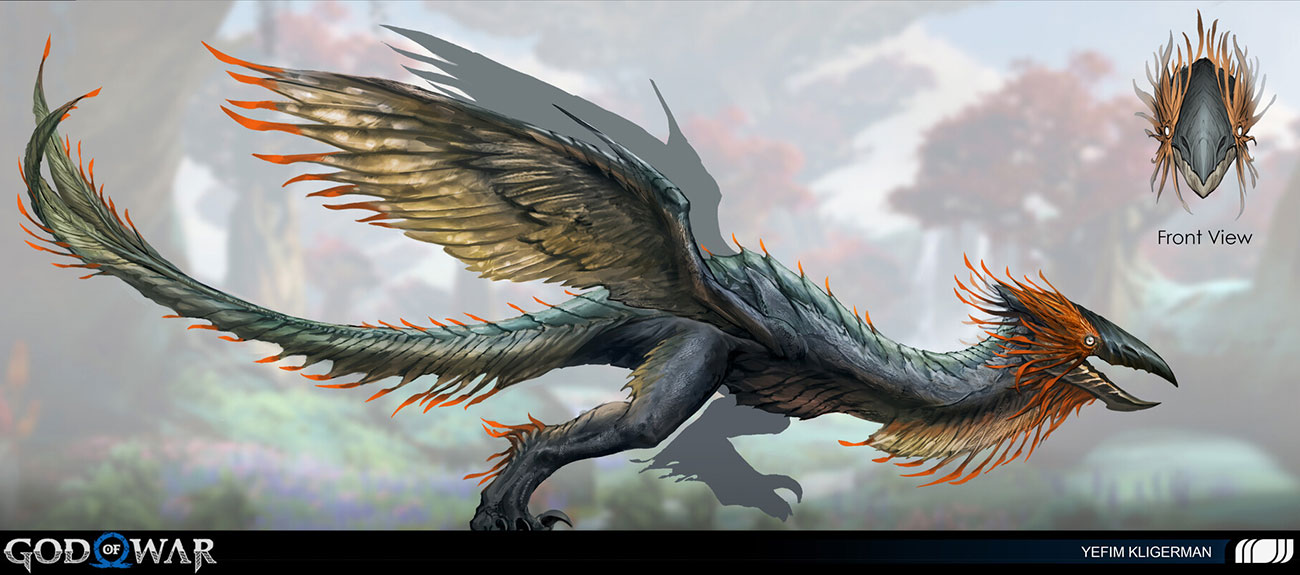 Vanaheim Wyvern Concept Art from God of War Ragnar&ouml;k