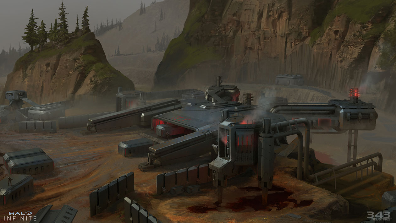 Banished Structure Art from Halo Infinite