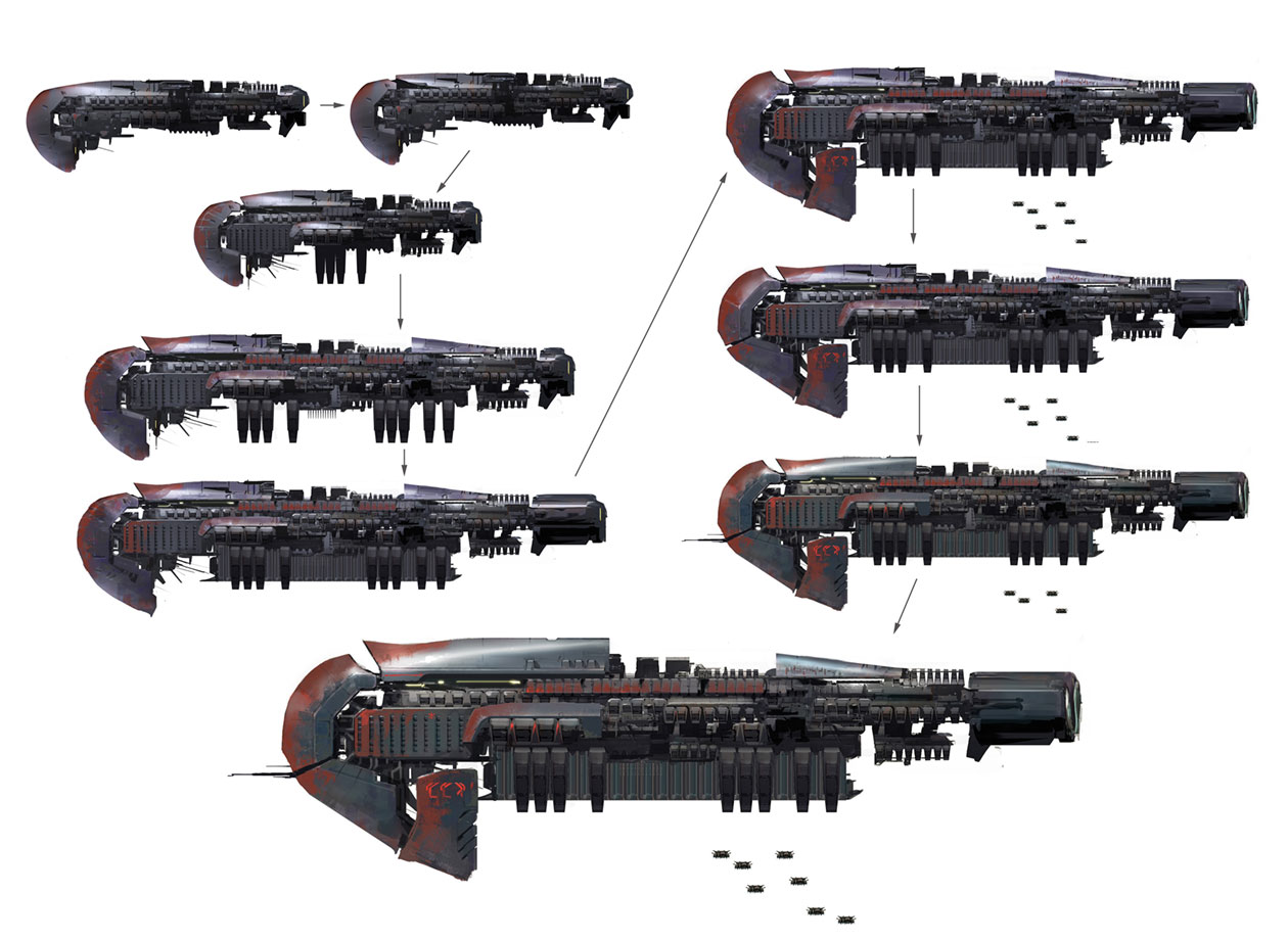 Banished Warship Gbraakon Concept Art from Halo Infinite