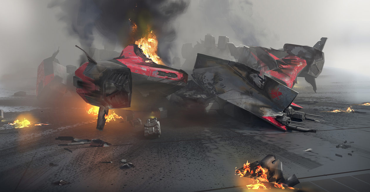 Brute Cargo Ship Destroyed Art from Halo Infinite