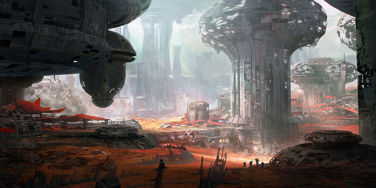 Capital City Pre-Production Concept Art from Halo Infinite