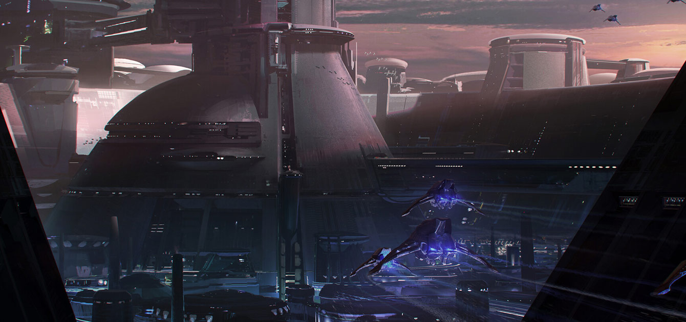 City Pre-Production Concept Art from Halo Infinite