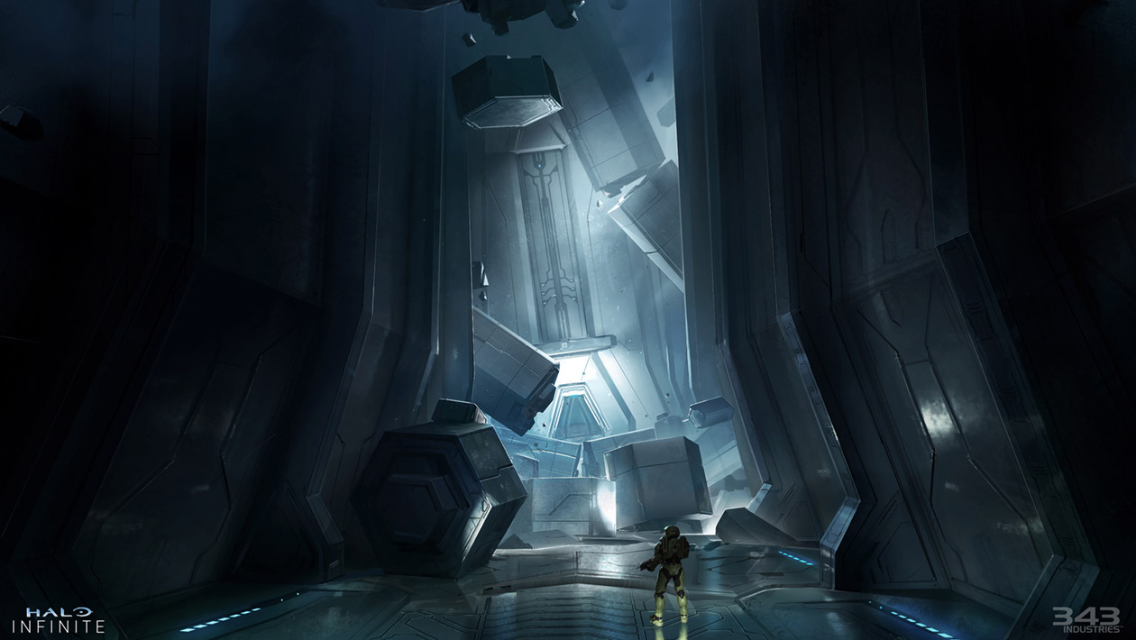 Forerunner Hallway Art from Halo Infinite