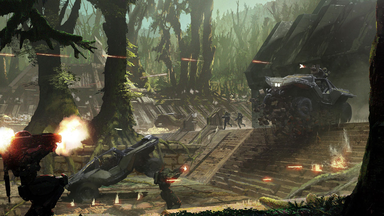 Gorge Pre-Production Concept Art from Halo Infinite