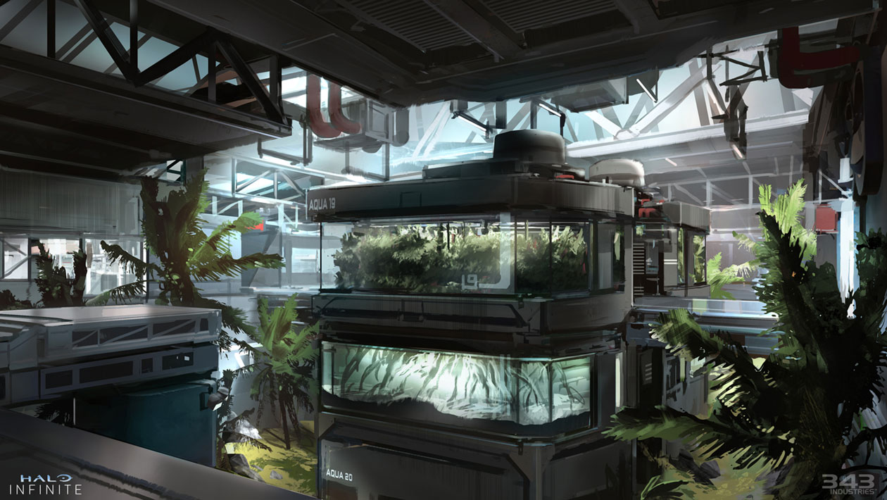 Hydroponics Facility Art from Halo Infinite